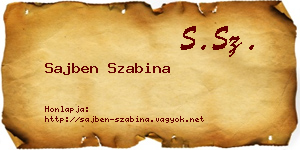 Sajben Szabina névjegykártya