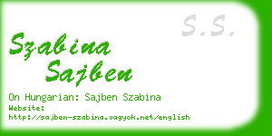 szabina sajben business card
